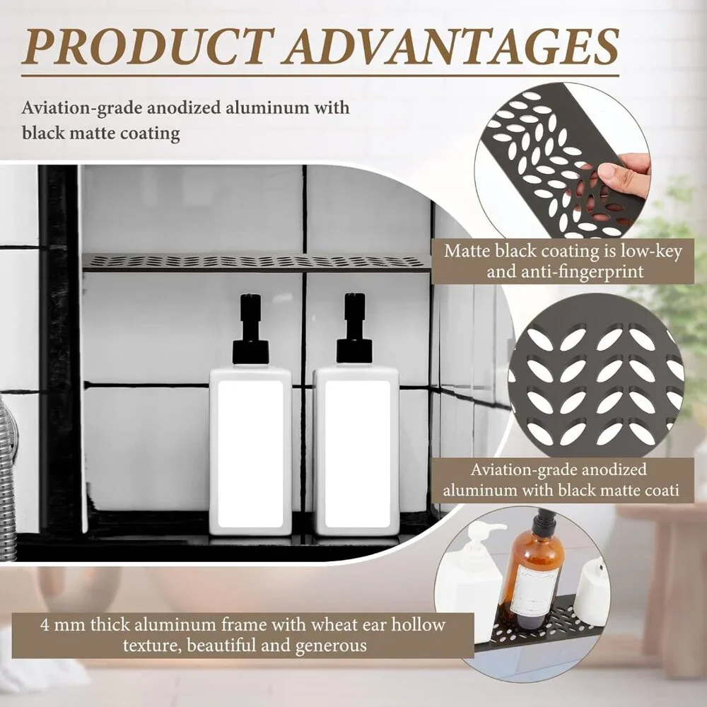 2Pk Aluminum Shower Niche Shelf Bronze 5/32